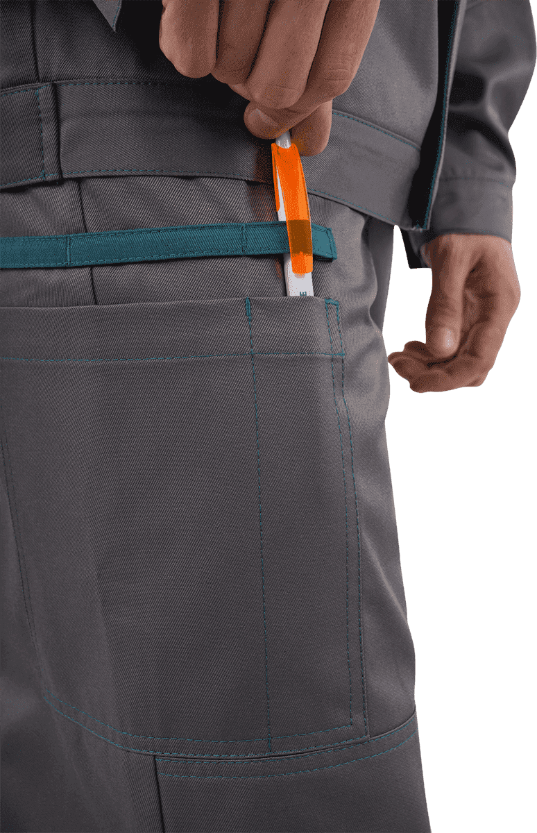 Костюм ГАЛАКТИКА летний, серый-бирюзовый (Куртка+полукомбинезон)