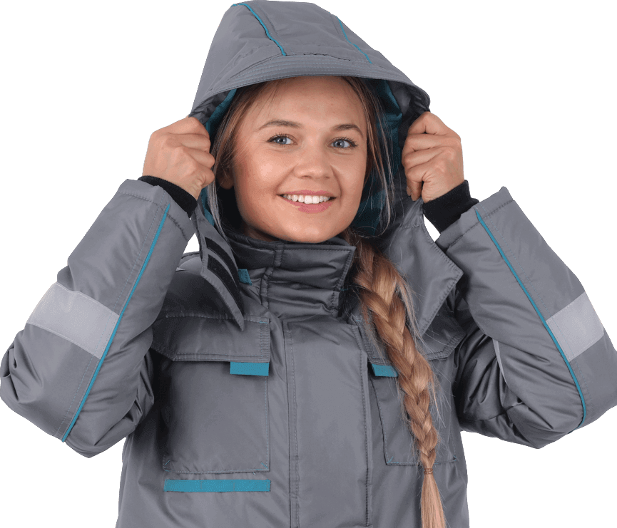 Костюм ГАЛАКТИКА зимний, серый-бирюза, женский