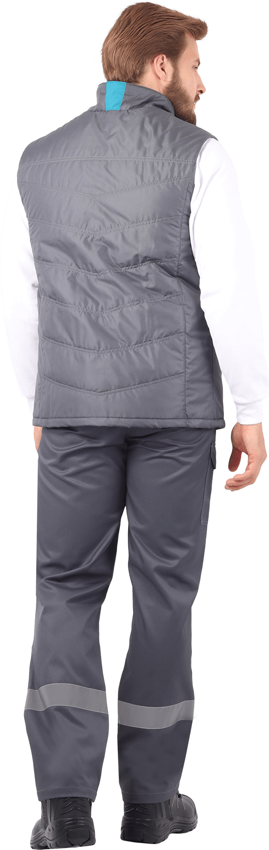 Жилет ГАЛАКТИКА утепленный, серый-бирюза