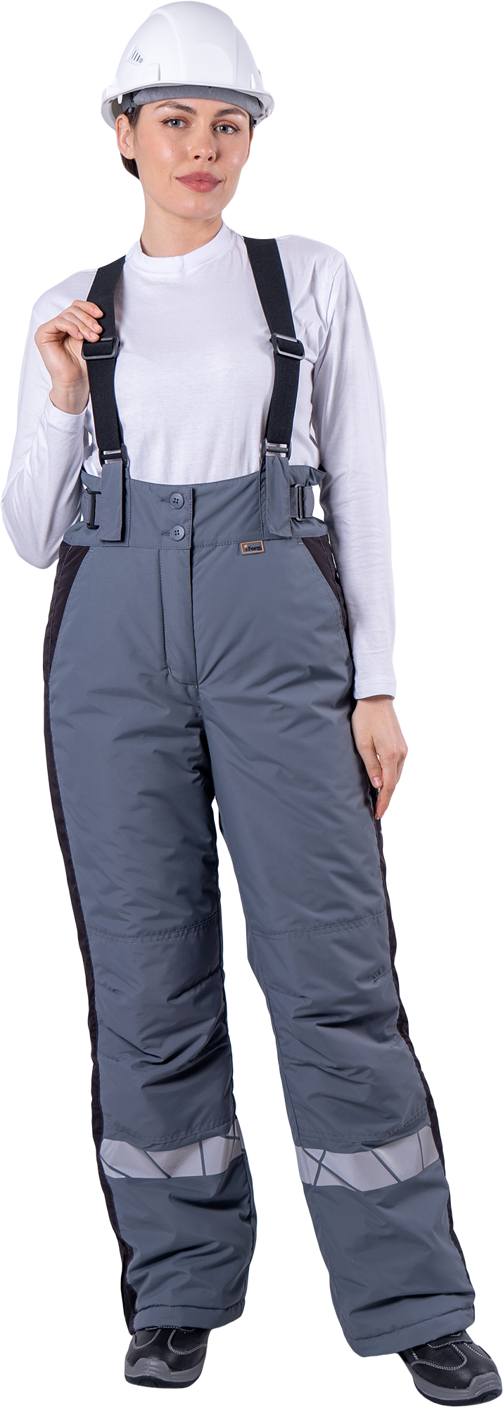 Брюки ХАЙ-ТЕК SAFETY зимние, серый-черный, женские