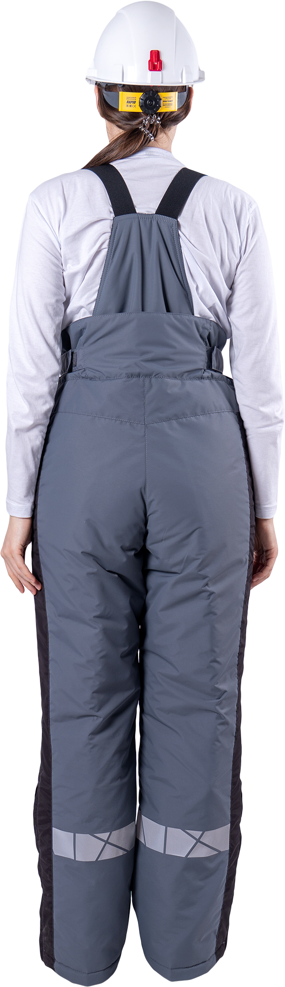 Брюки ХАЙ-ТЕК SAFETY зимние, серый-черный, женские