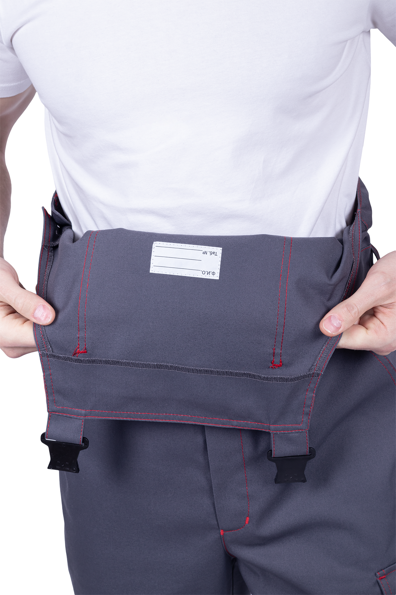 Полукомбинезон ХАЙ-ТЕК SAFETY летний, серый-красный