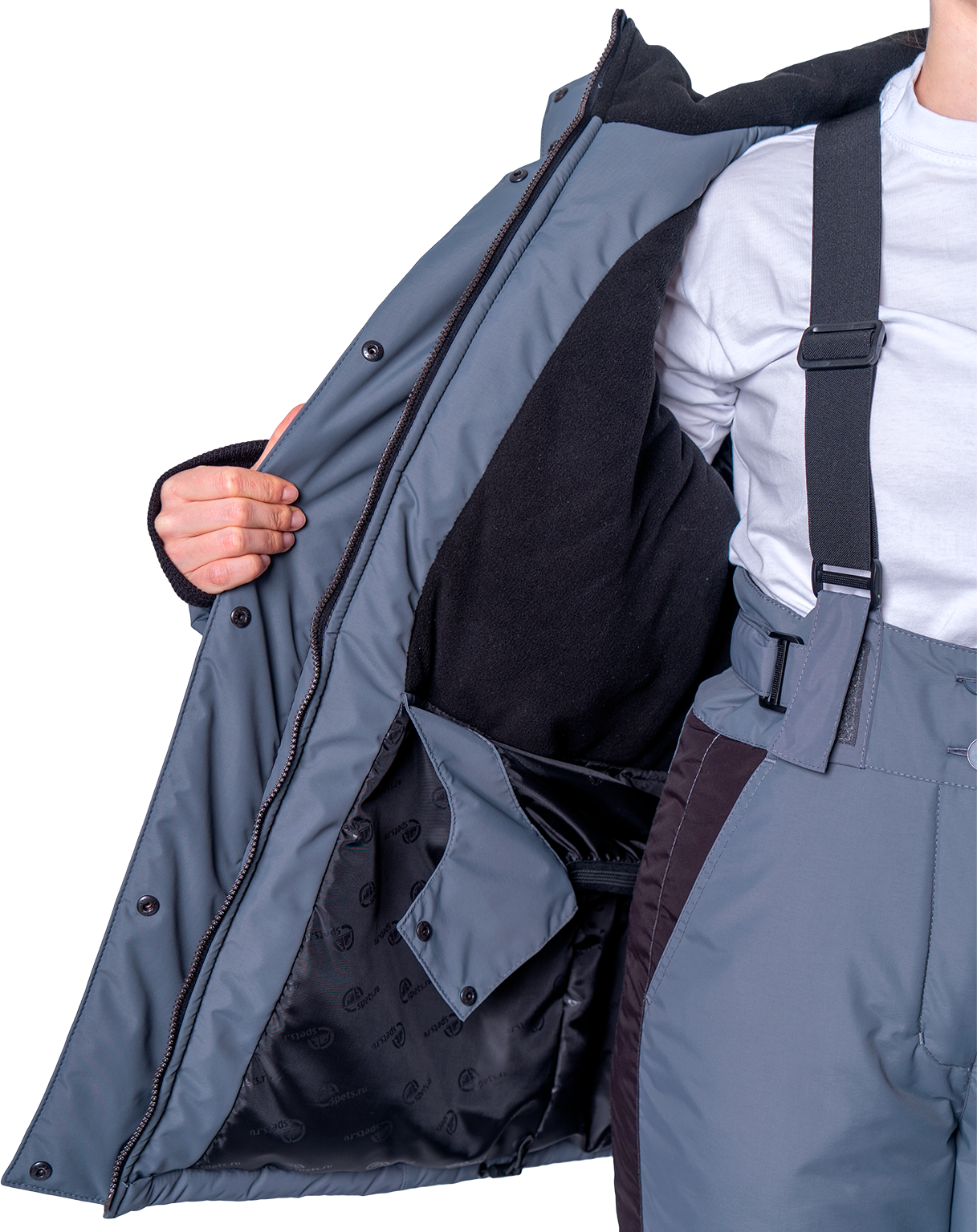 Куртка ХАЙ-ТЕК SAFETY зимняя, серый-красный-черный, женская