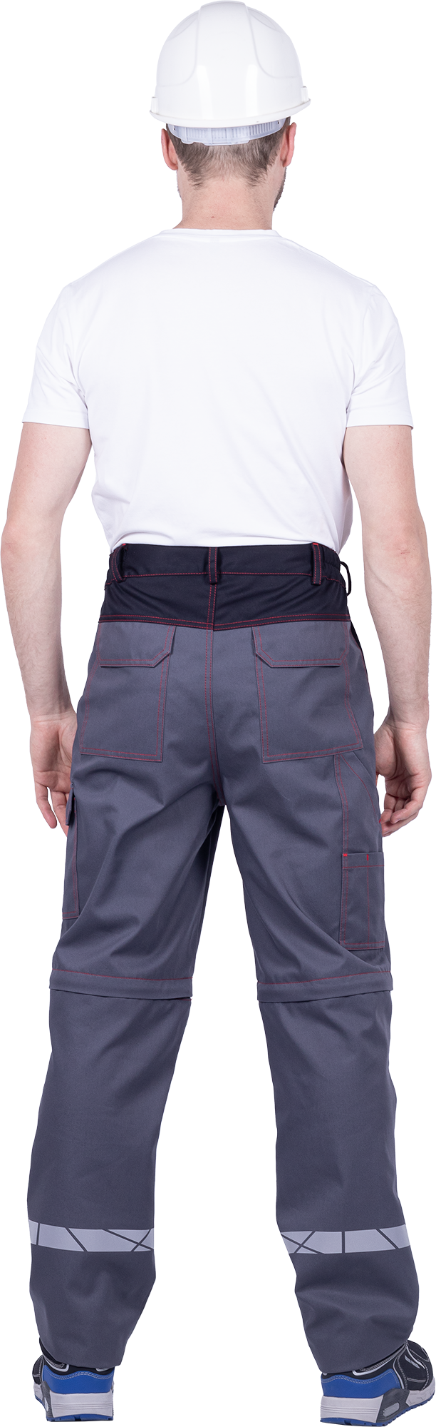 Брюки ХАЙ-ТЕК SAFETY летние, серый-красный-черный