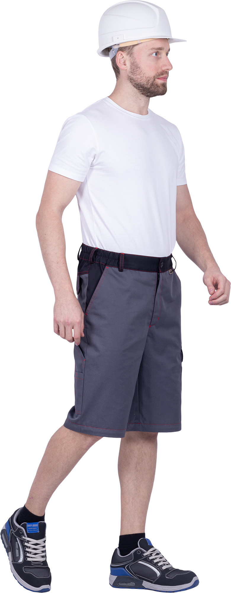 Брюки ХАЙ-ТЕК SAFETY летние, серый-красный-черный