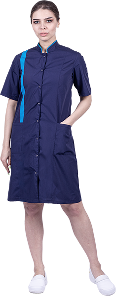 Халат ДИАНА, т/синий-голубой