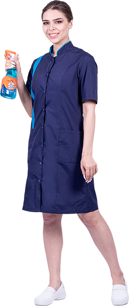 Халат ДИАНА, т/синий-голубой