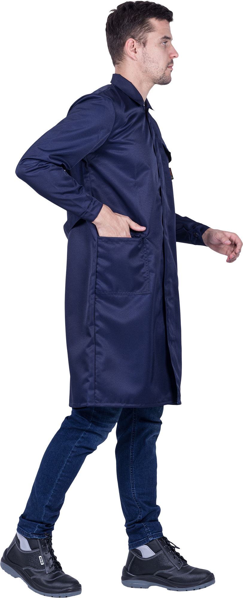 Халат кислотостойкий, т/синий