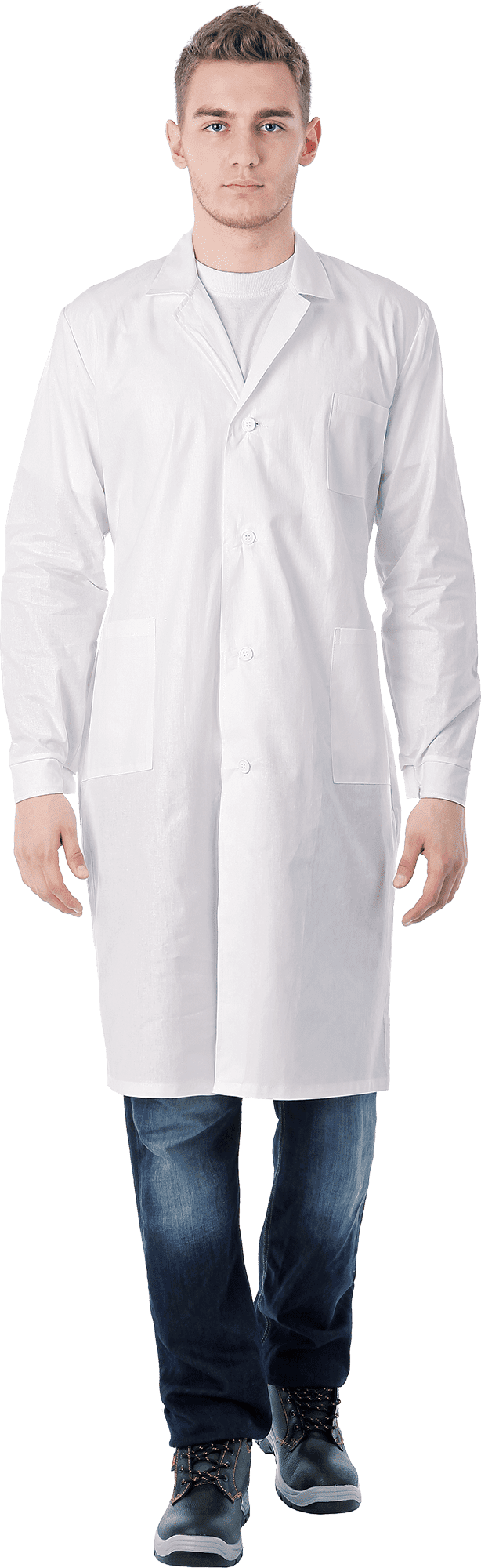 Халат рабочий БЯЗЬ летний, белый, (ГОСТ)