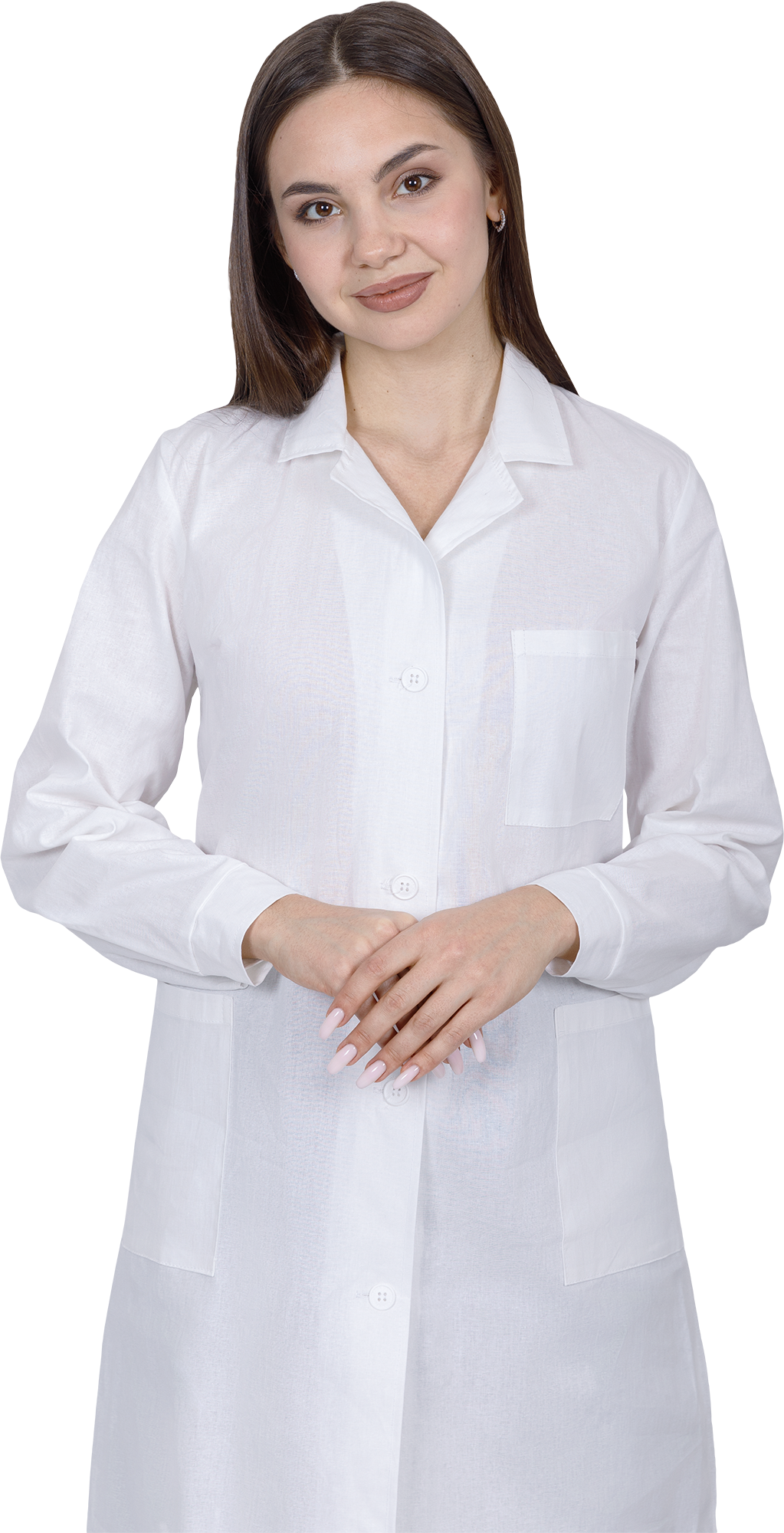 Халат рабочий БЯЗЬ летний, белый, женский (ГОСТ)