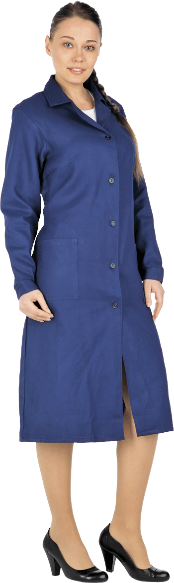 Халат рабочий ДИАГОНАЛЬ летний, синий, женский