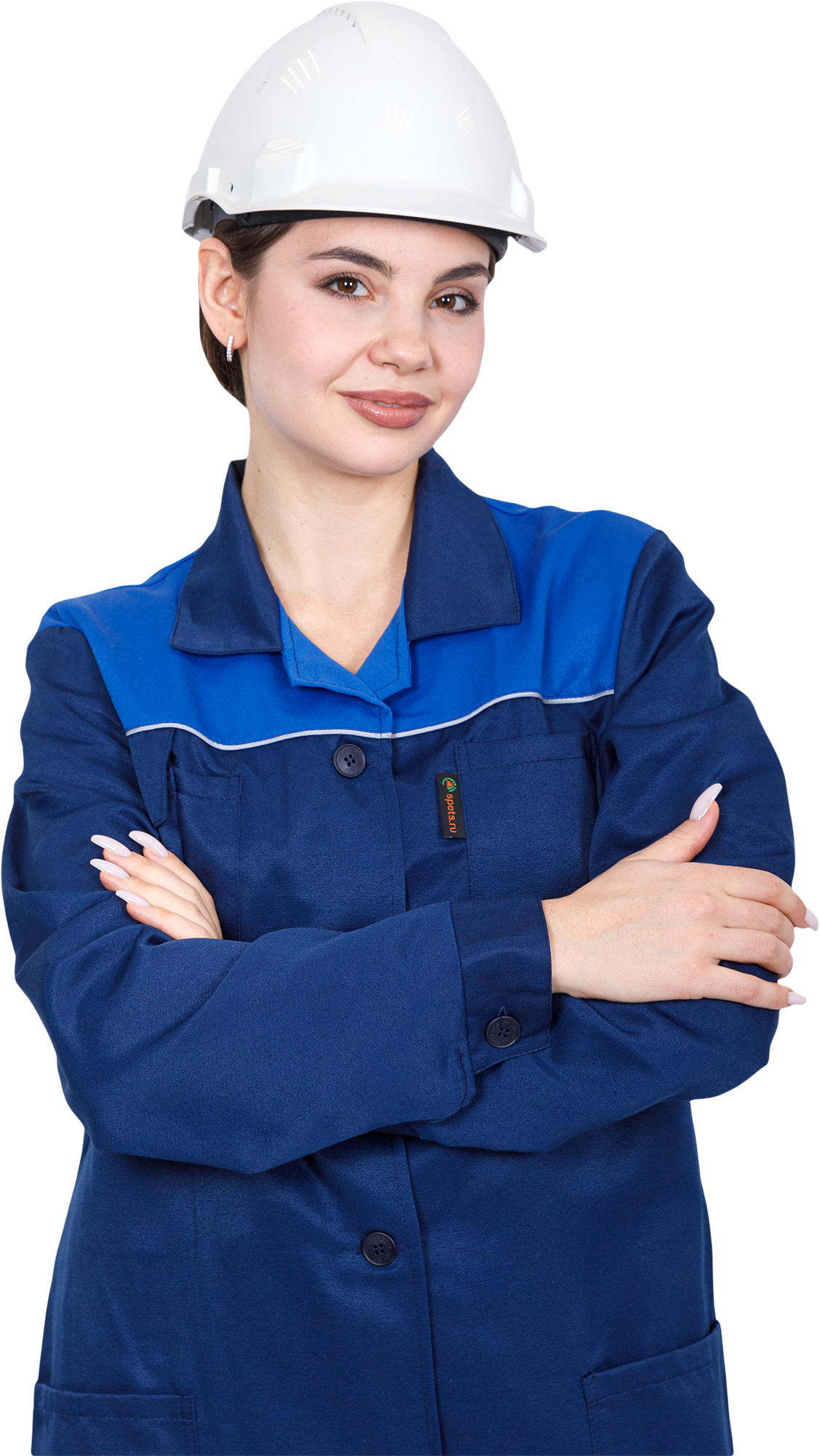 Халат СТАНДАРТ летний, т/синий-василек, женский