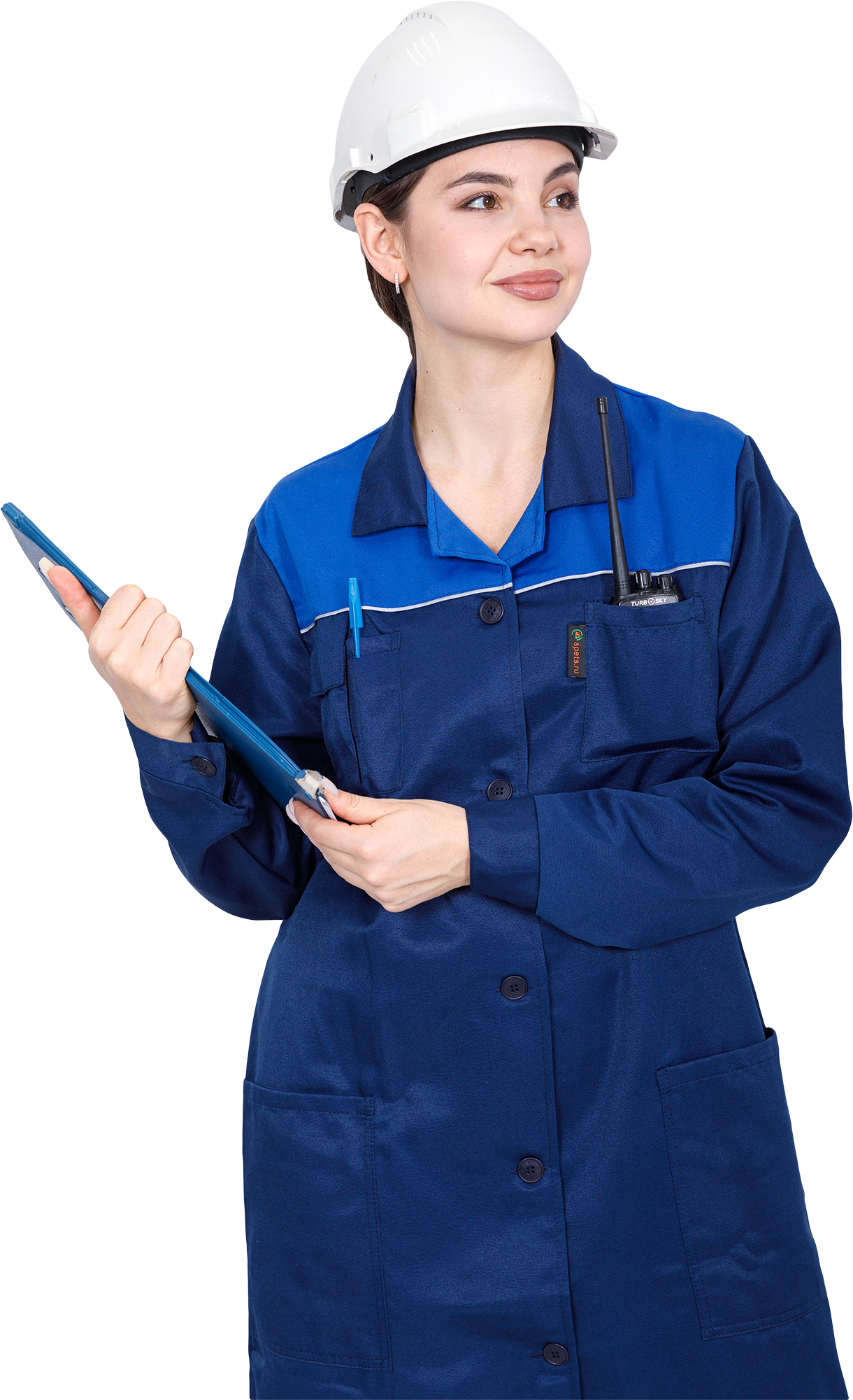 Халат СТАНДАРТ летний, т/синий-василек, женский