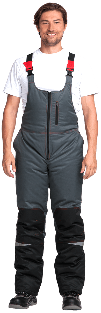 Костюм КМ-10 ЛЮКС зимний, серый-черный-красный