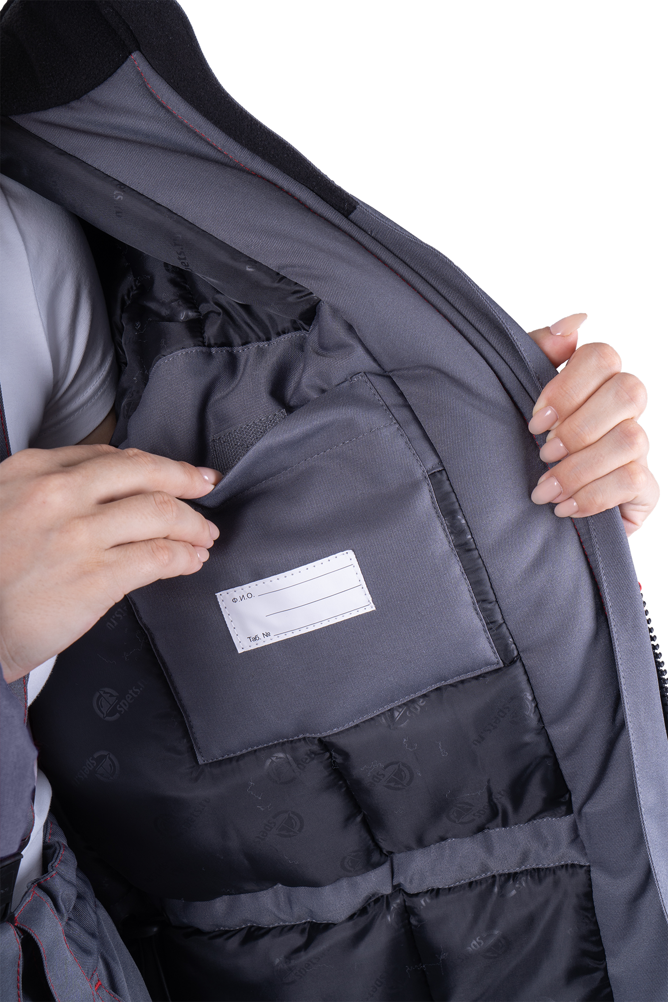 Костюм КМ-10 ЛЮКС зимний 3-4 класс, серый-красный-черный, женский