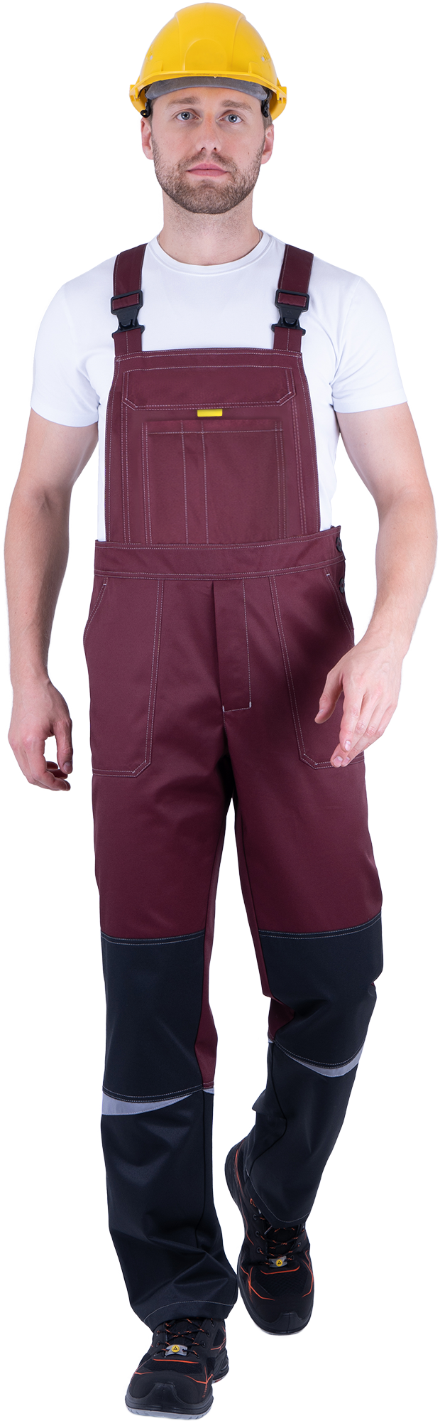 Костюм КМ-10 ЛЮКС летний, бордовый-желтый-черный (Куртка+полукомбинезон)