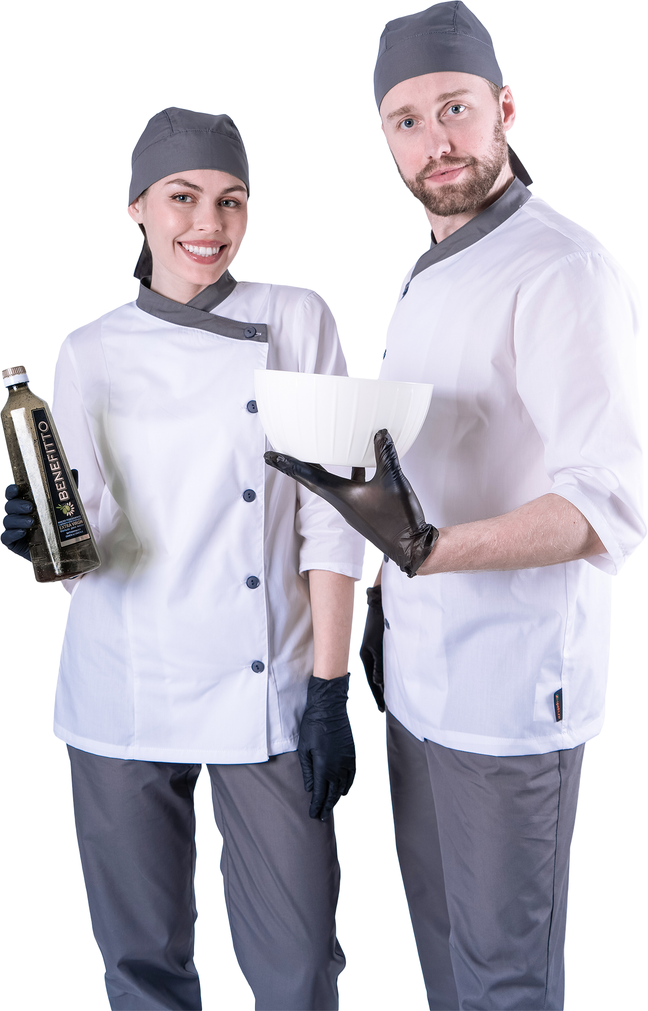 Костюм БИСТРО, белый-т/серый, мужской