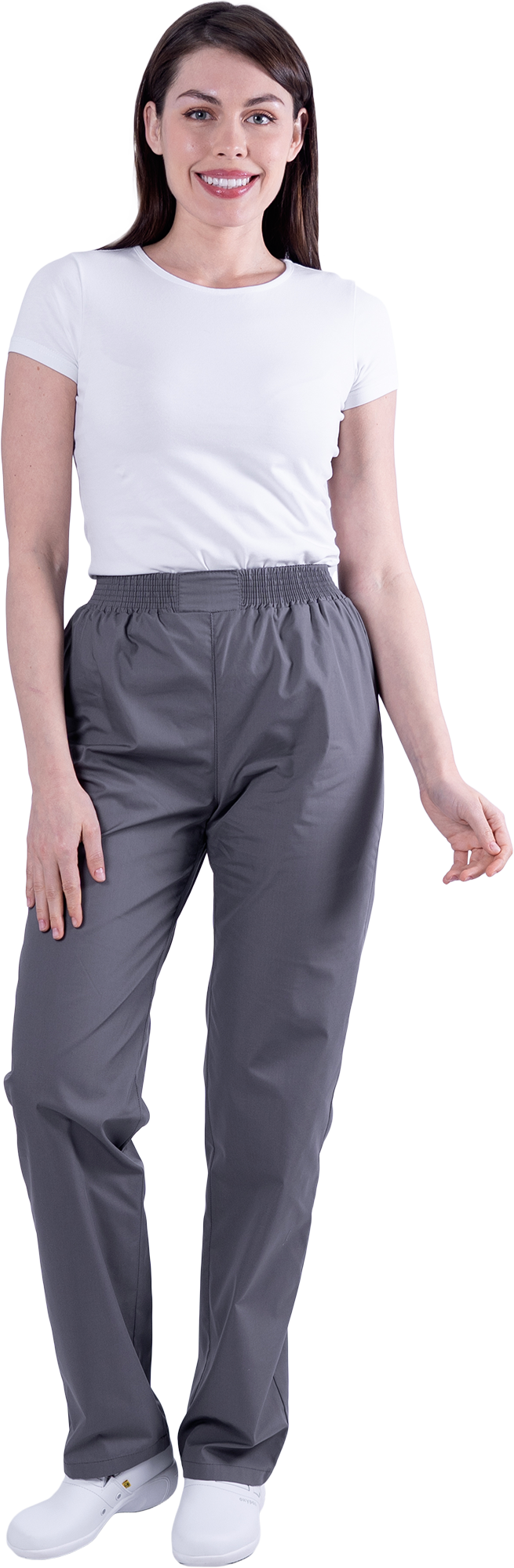 Костюм БИСТРО, белый-т/серый, женский