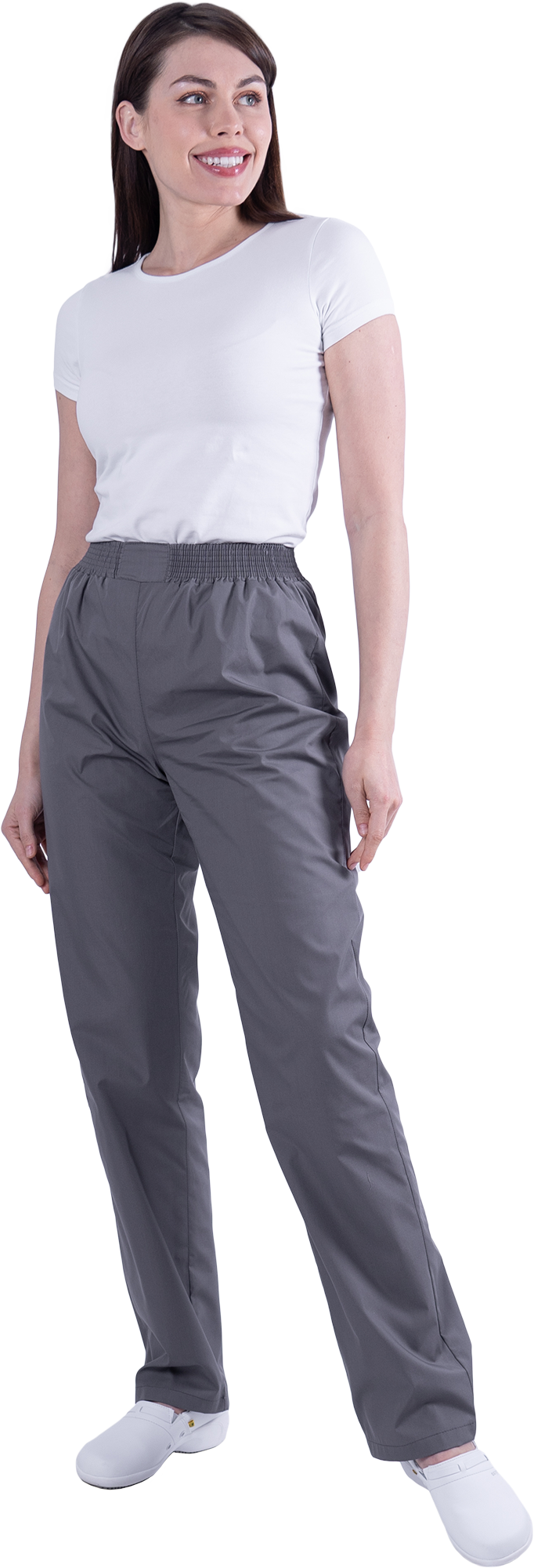 Костюм БИСТРО, белый-т/серый, женский