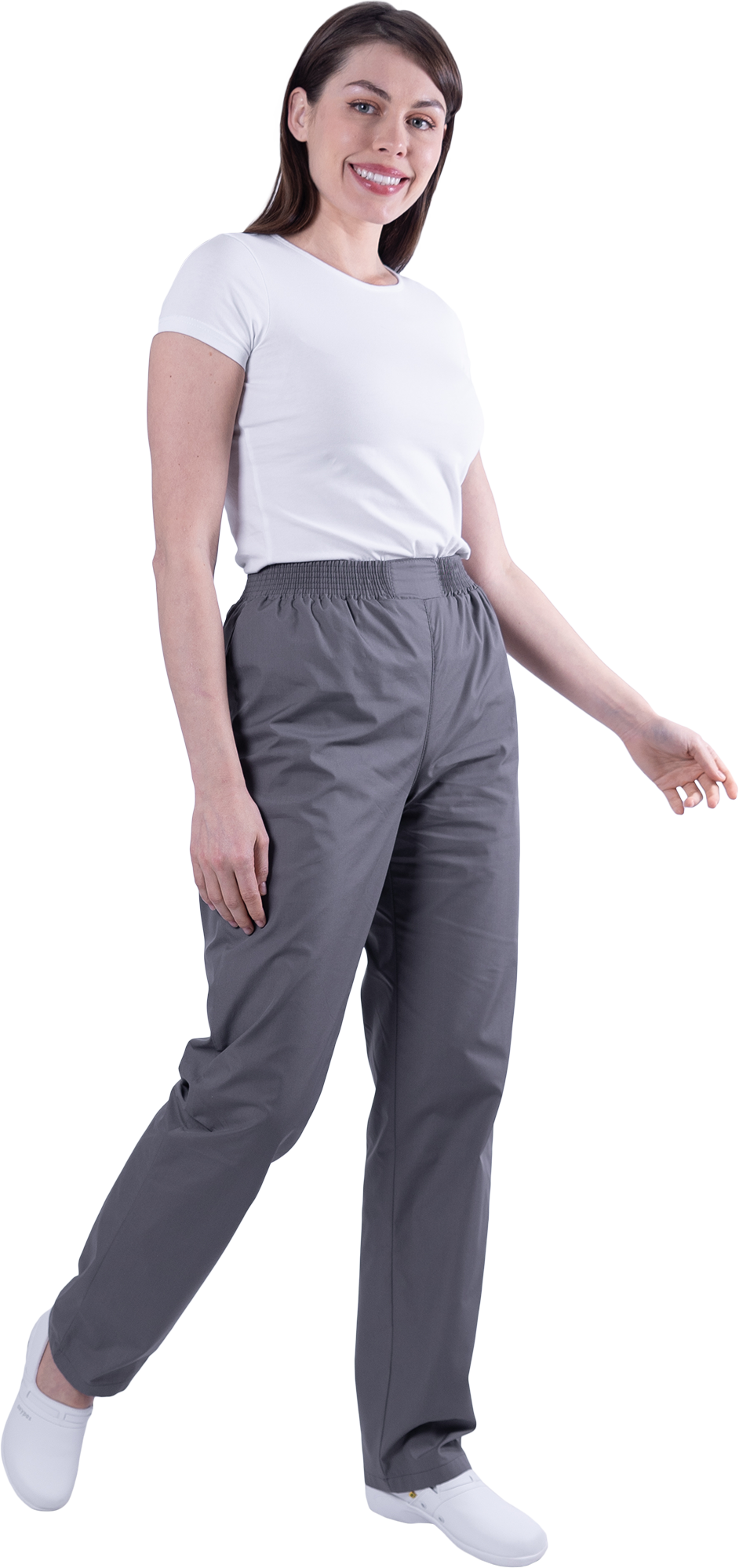 Костюм БИСТРО, белый-т/серый, женский