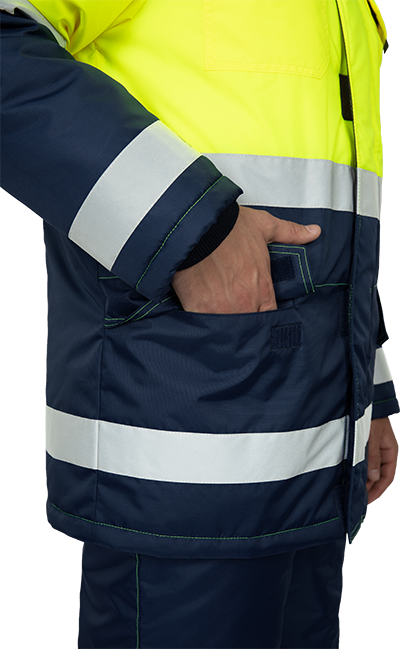 Костюм БРАЙТ зимний, Со - 3-й класс защиты, Тн - 2-й класс защиты, флуоресцентный желтый-синий