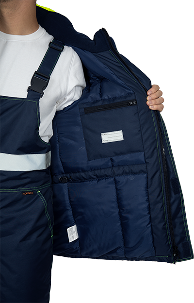 Костюм БРАЙТ зимний, Со - 3-й класс защиты, Тн - 2-й класс защиты, флуоресцентный желтый-синий