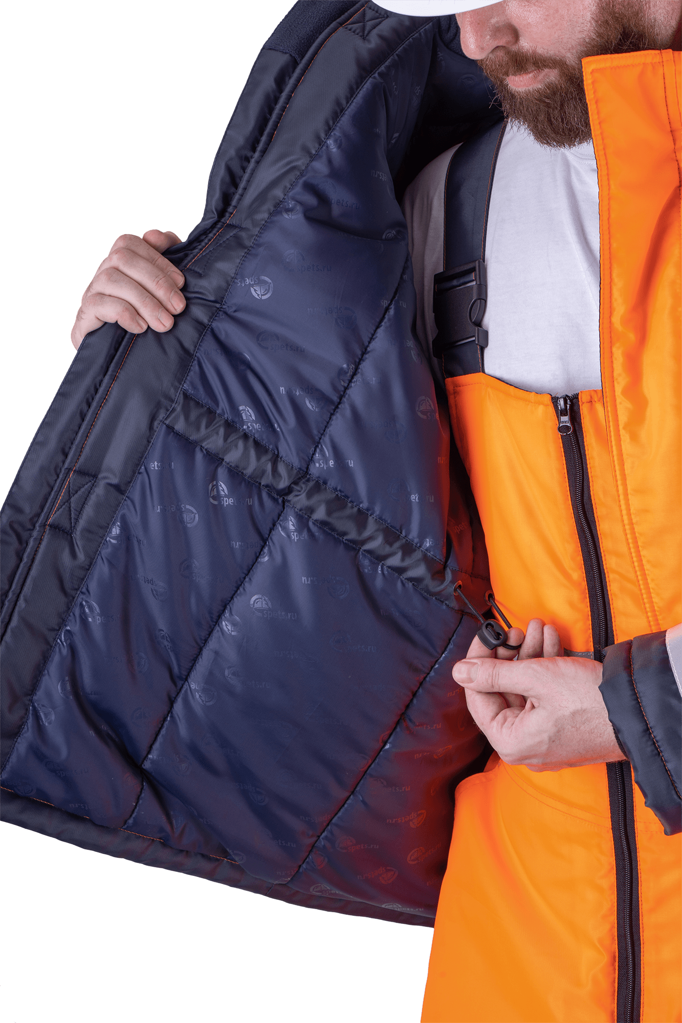 Костюм БРАЙТ зимний, Со - 3-й класс защиты, Тнв - 2-й класс защиты, флуоресцентный оранжевый-синий