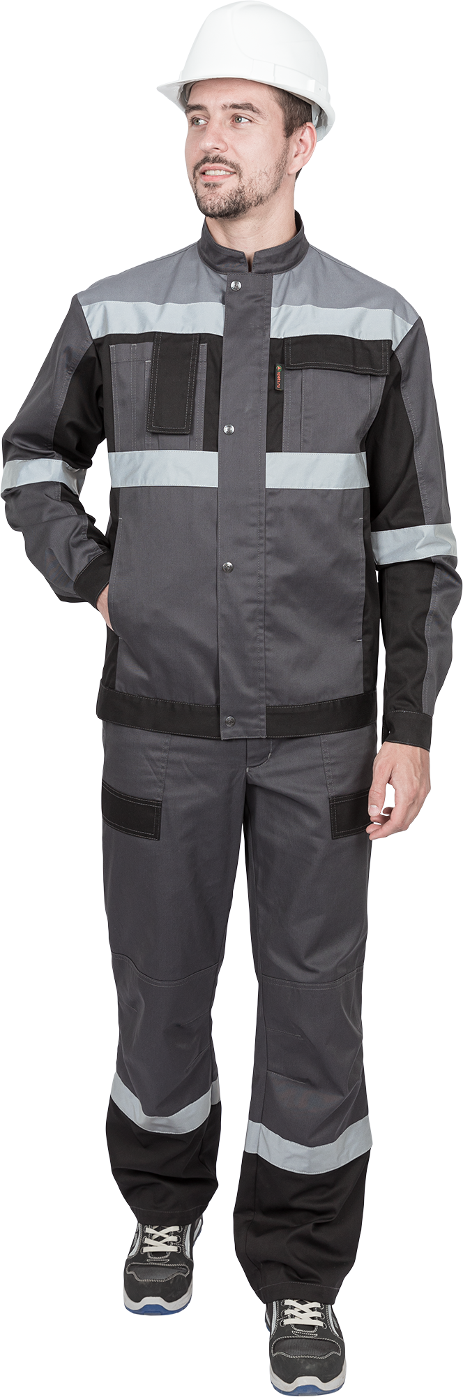 Костюм ГРАНИТ НЕО летний, серый-черный (Куртка+полукомбинезон) Импорт