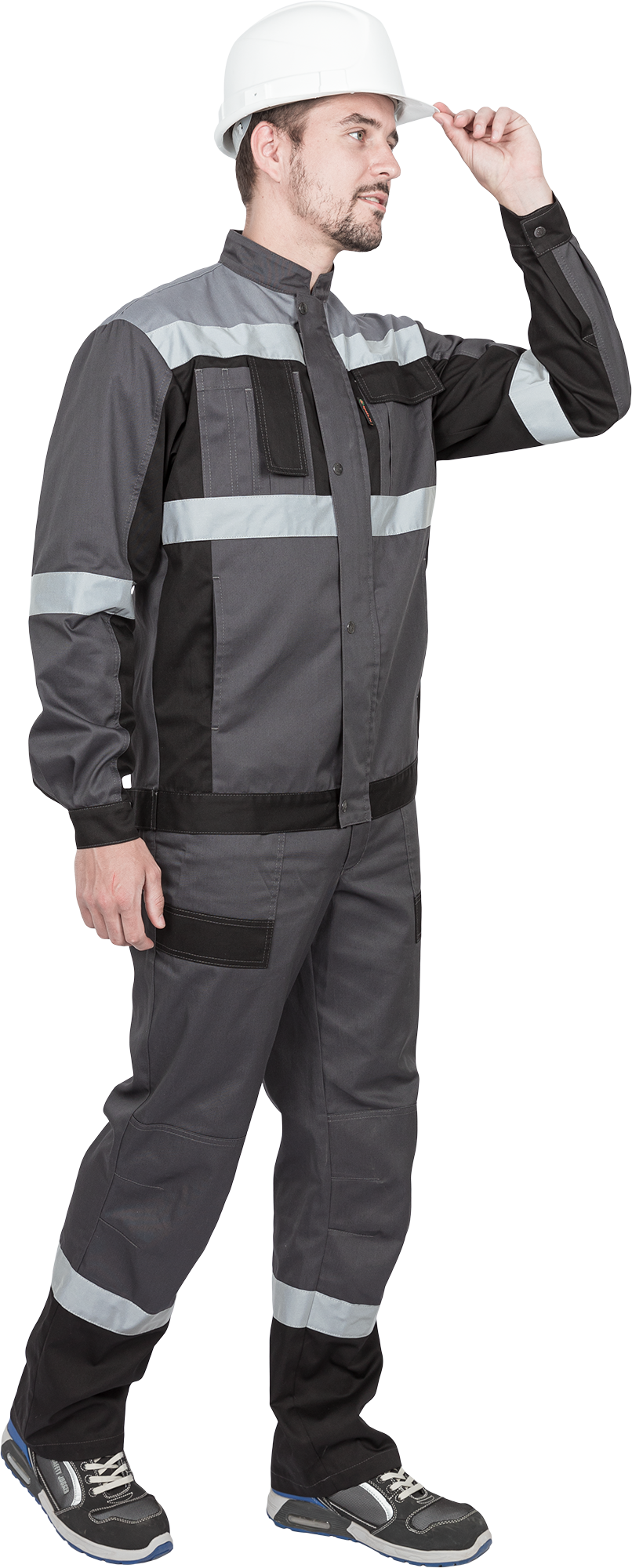 Костюм ГРАНИТ НЕО летний, серый-черный (Куртка+полукомбинезон) Импорт