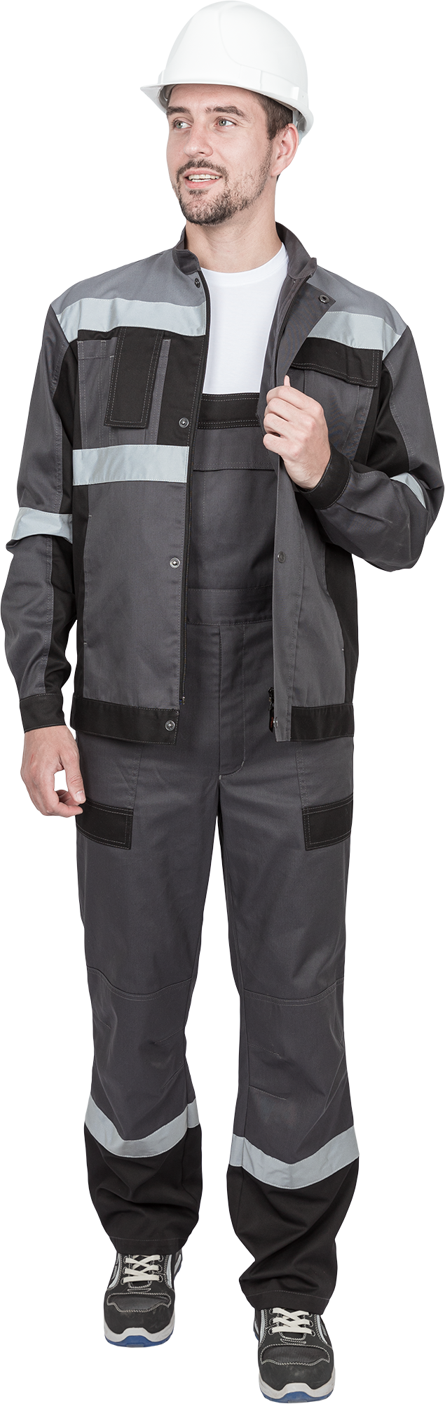 Костюм ГРАНИТ НЕО летний, серый-черный (Куртка+полукомбинезон) Импорт