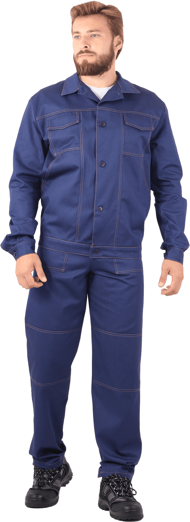 Костюм МУРАВЕЙ летний, т/синий, 100% х/б (Куртка+брюки)