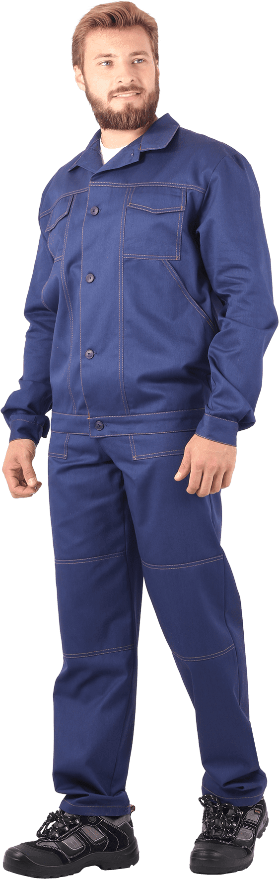 Костюм МУРАВЕЙ летний, т/синий, 100% х/б (Куртка+брюки)