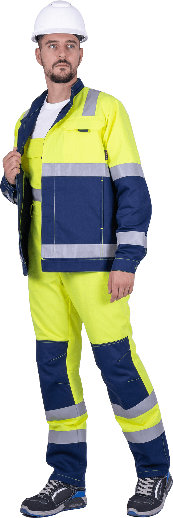 Костюм РЕФЛЕКТ-1, Со - 3-ий класс защиты, флуоресцентный желтый-синий