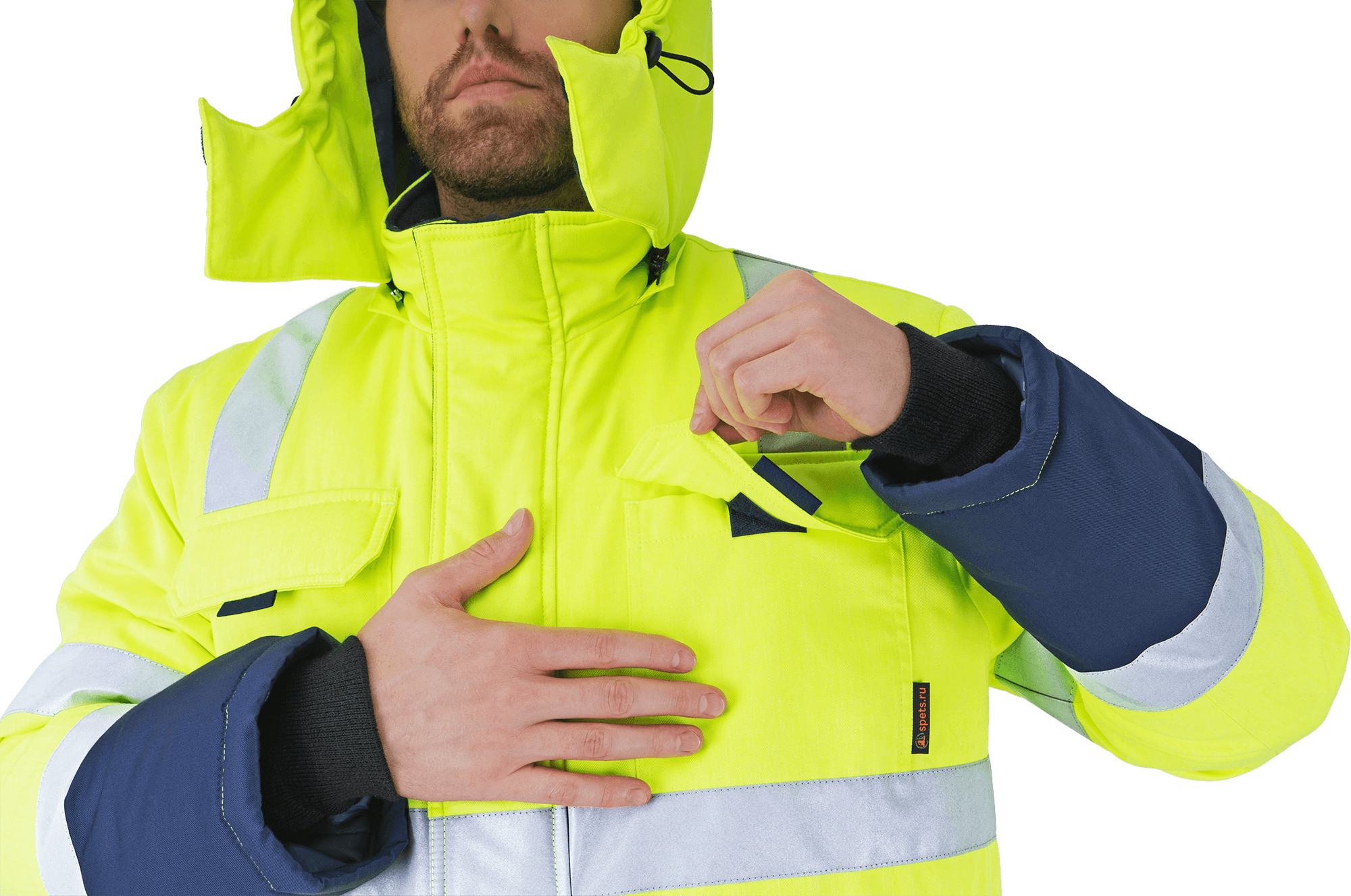 Костюм РЕФЛЕКТ-1 зимний, Со - 3-й класс защиты, Тнв - 3-й класс защиты, флуоресцентный желтый-синий