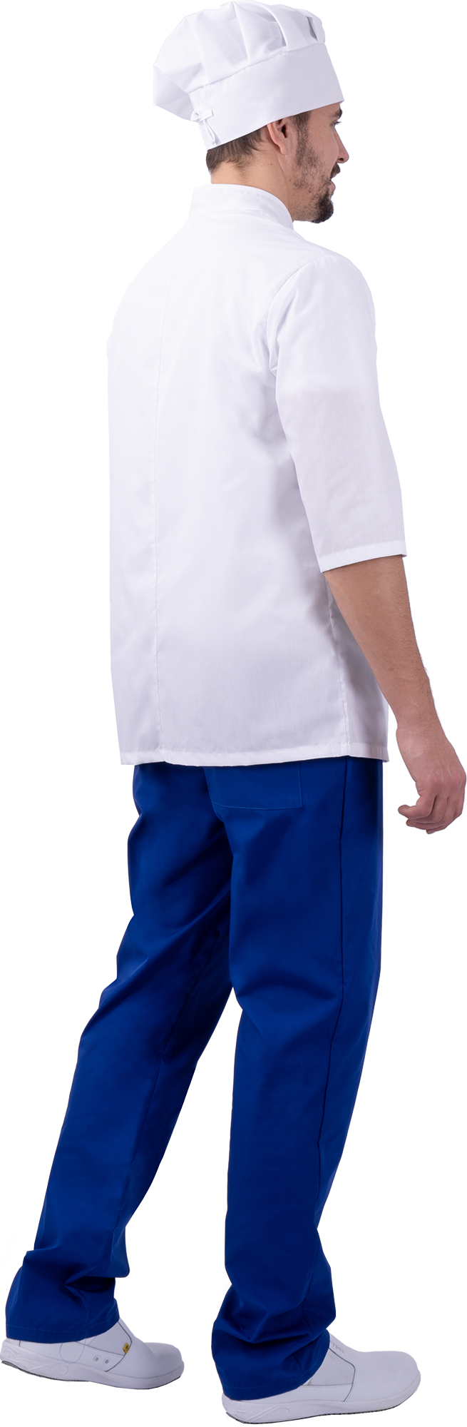 Костюм ШЕФ-ПОВАР, белый-василек