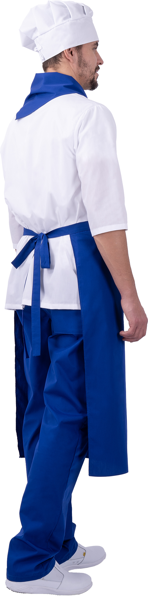 Костюм ШЕФ-ПОВАР, белый-василек