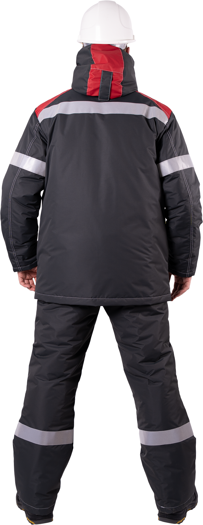 Костюм СТАРАТЕЛЬ зимний, серый-красный Импорт