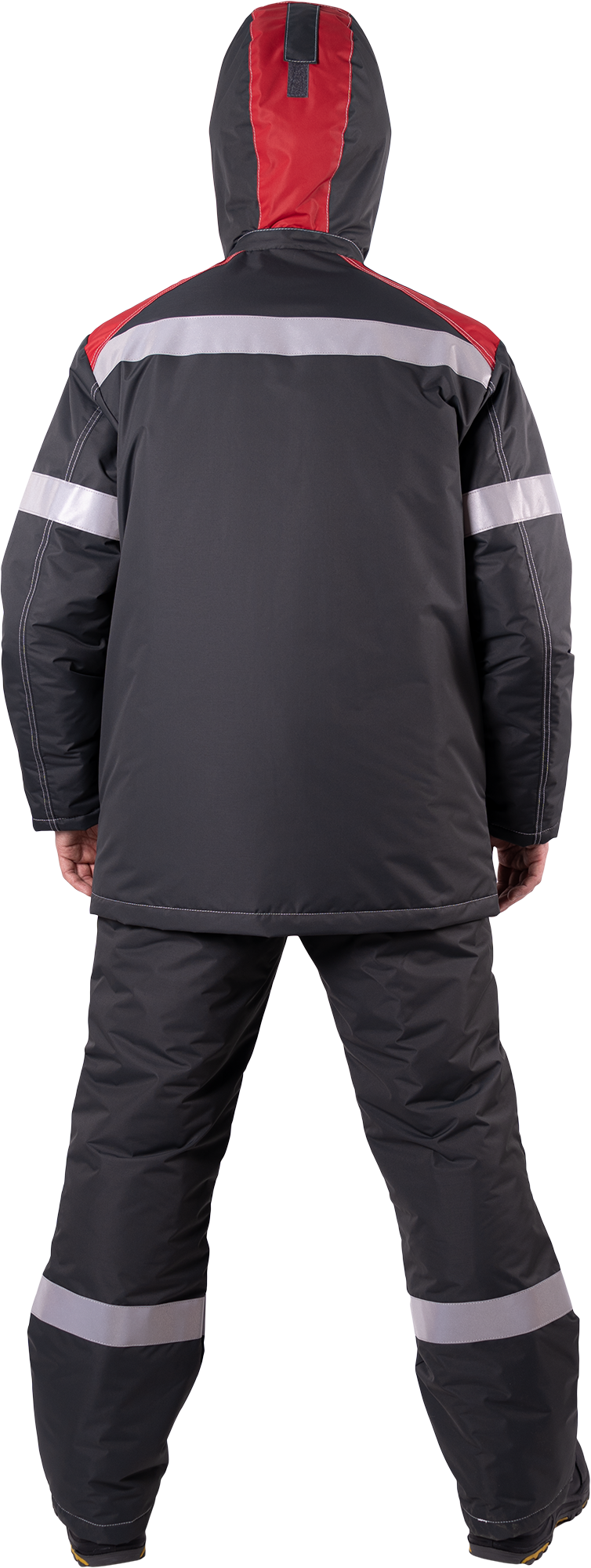 Костюм СТАРАТЕЛЬ зимний, серый-красный Импорт