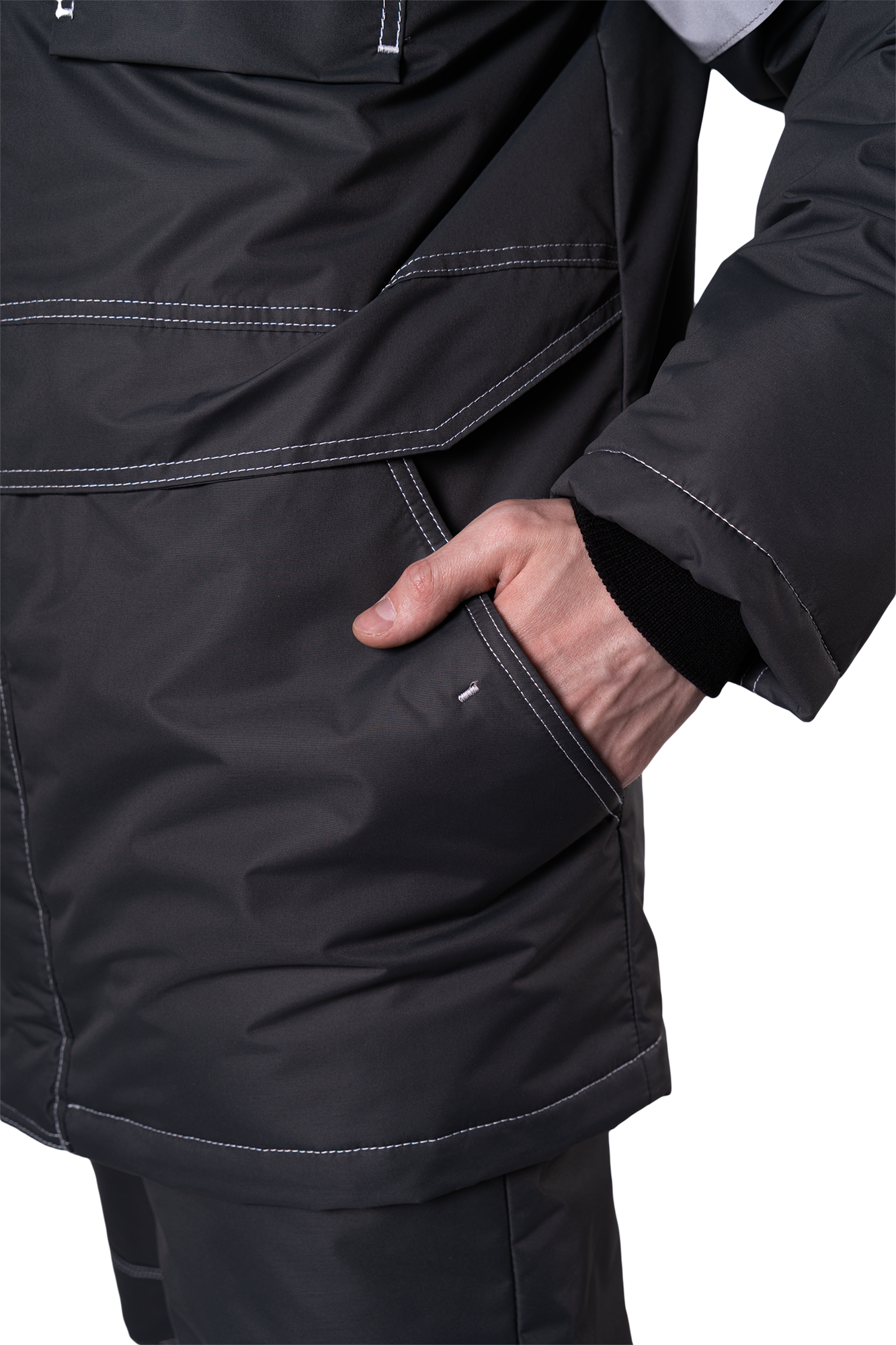 Костюм СТАРАТЕЛЬ зимний, серый-красный Импорт