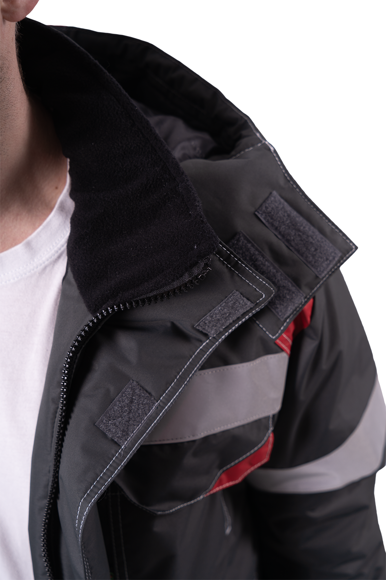 Костюм СТАРАТЕЛЬ зимний, серый-красный Импорт