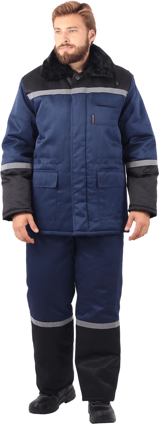 Костюм зимний, т/синий-черный