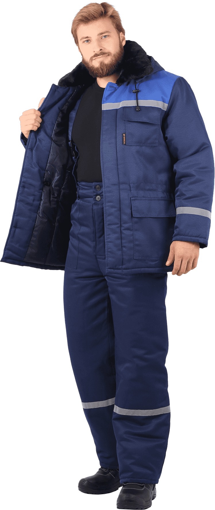 Костюм зимний, т/синий-василек