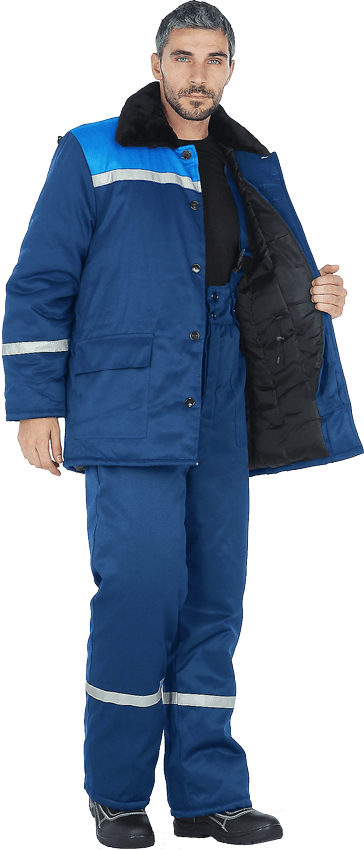 Куртка мужская утеплённая, цвет темно-синий/василёк