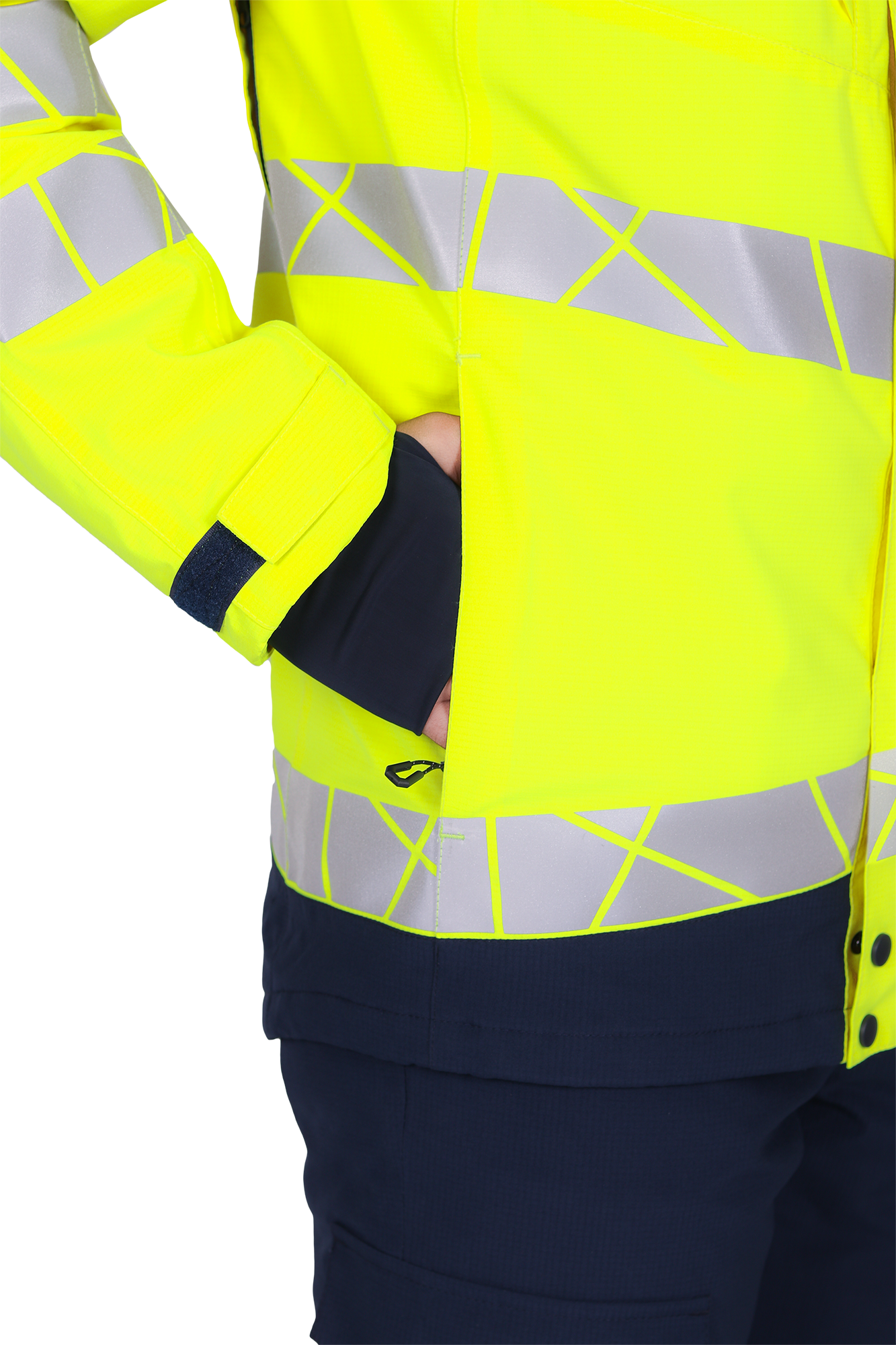 Куртка мужская утепленная ACTIVE, флуоресцентный желтый-синий