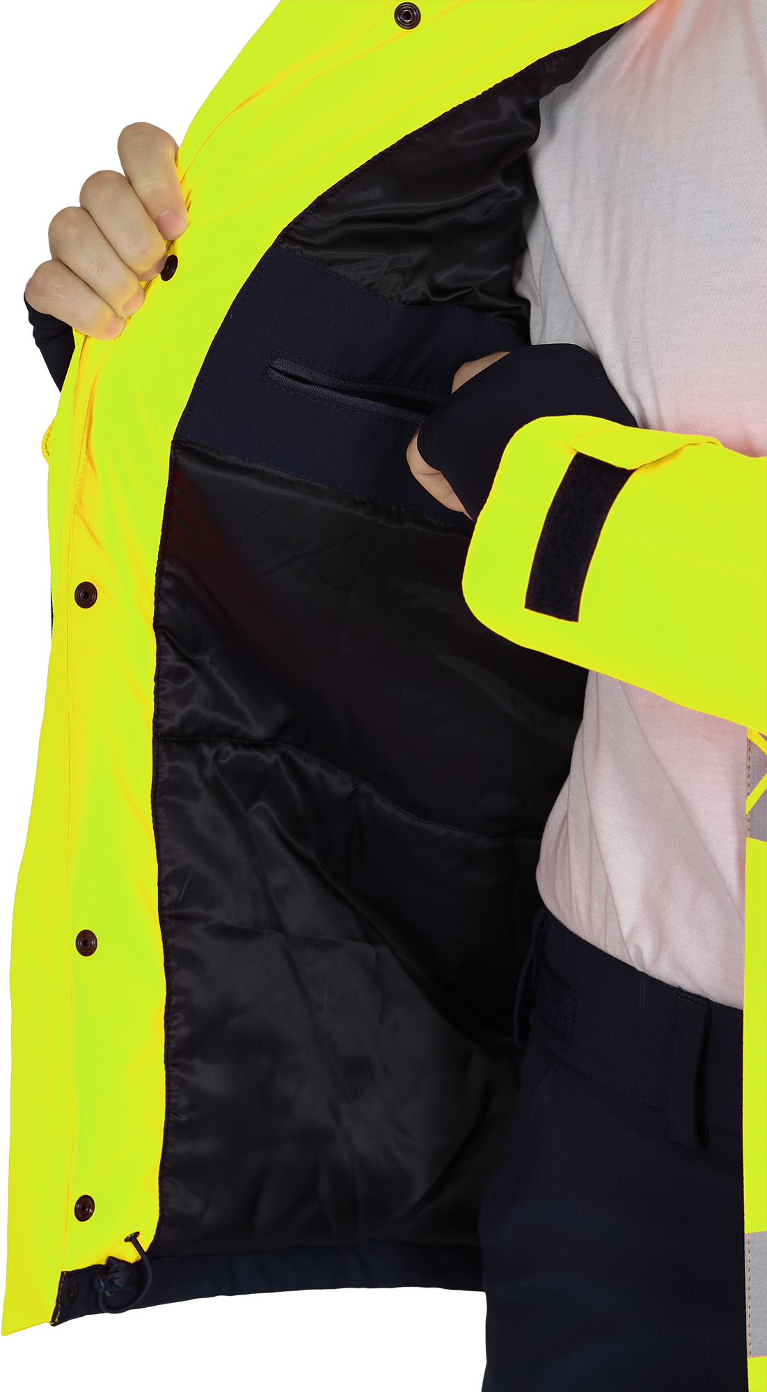 Куртка мужская утепленная ACTIVE, флуоресцентный желтый-синий