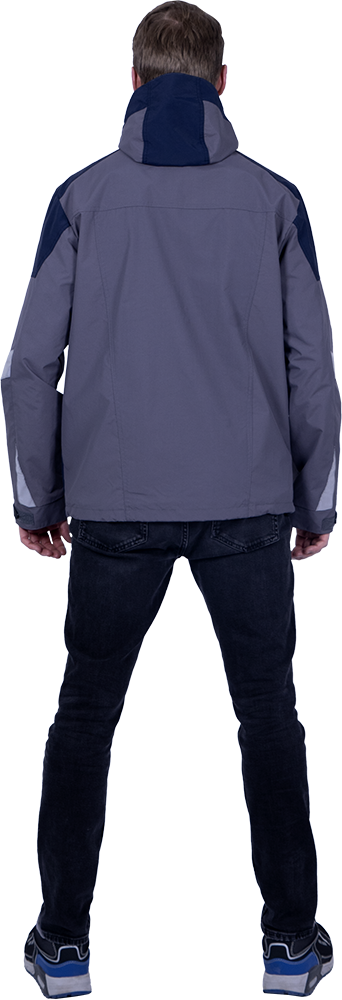 Куртка-штормовка РЕСПЕКТ, серый-т/синий