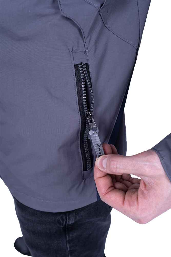 Куртка-штормовка РЕСПЕКТ, серый-т/синий