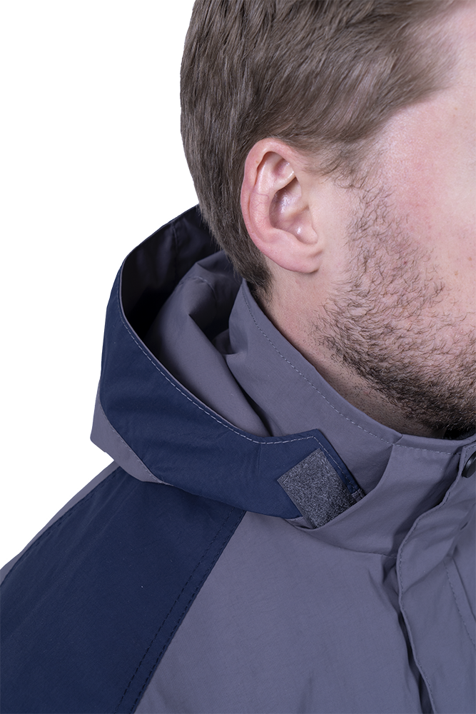 Куртка-штормовка РЕСПЕКТ, серый-т/синий
